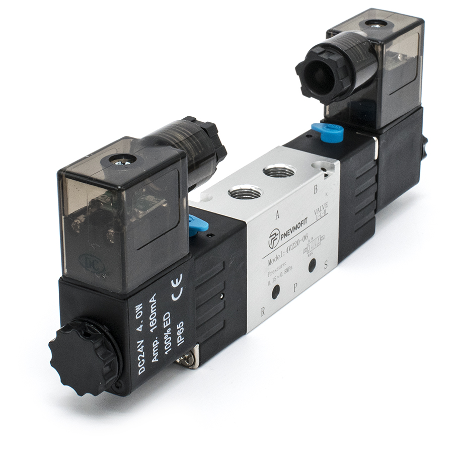 Пневматический электромагнитный распределитель 4V220-06 24V