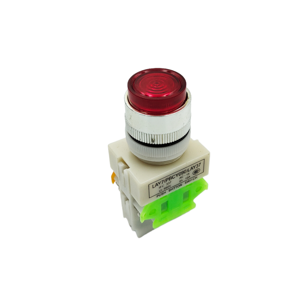 Кнопка управления Y090BF-M, 220V, без фиксации, красная (аварийная)