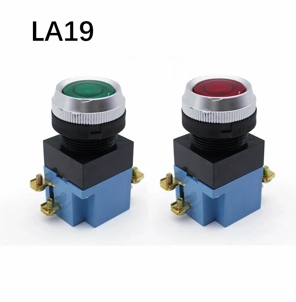 Кнопка управления LA18-22, 380V, 5A, без фиксации, желтая